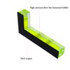 L-Shaped Spirit Level, High Visibility Green Acrylic Construction, Multi-Vial Angle