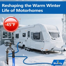 Wufoty 50FT Heated Water Hose for RV,Heated Drinking Water Hose,Anti-Freezing Temperature Down to -47°F, 1/2" Inner Diameter, Great Rv Accessories for Campers, Livestock, Agriculture