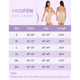 YADIFEN High Waist Shapewear for Women Tummy Control Knickers, Seamless Body Shaper for Women, Comfortable Fit Shapewear Shorts Beige 3XL