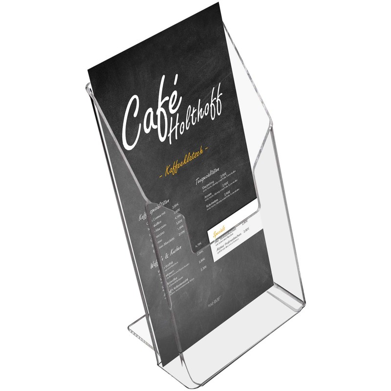 HMF 469600 Acrylic Brochure Holder, Various Sizes, Transparent