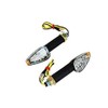 Motorbike LED Indicators - Black - Long Stem