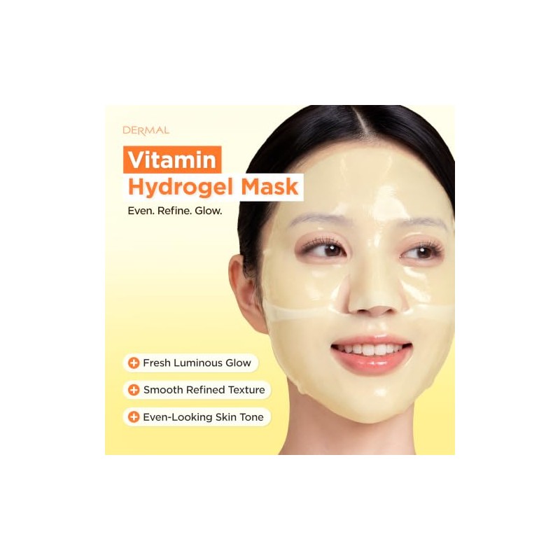 Dermal Mascarilla de Hidrogel de Vitaminas Fundente en Gel(4 Unidades)