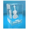 VIP-LASER 3D Glass Cuboid | Violin with Name of Choice