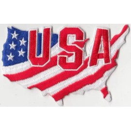 Unbranded USA Flag in Map iron-on Embroidered Patches 3"x4.5" iron-on