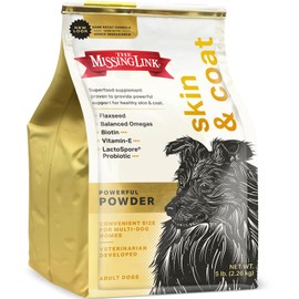 The Missing Link Skin & Coat + Probiotics Supplement 5lb Bag - Powerful Superfood Powder for Dogs Supports Healthy Skin & Glossy Coat, Promotes Hair Growth