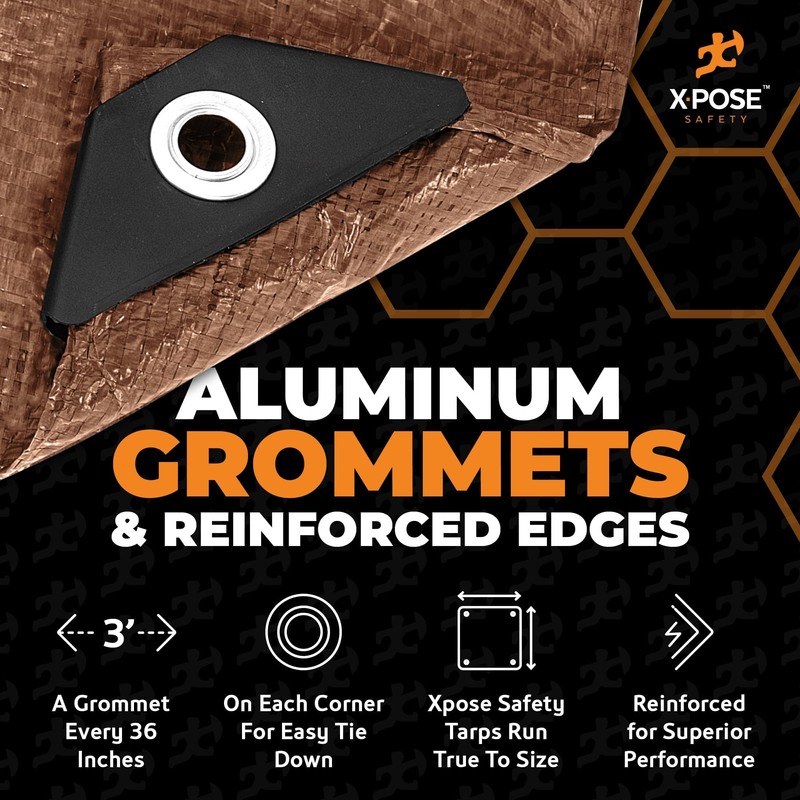 Multipurpose Protective Cover Brown Poly Tarp 5' x 7' -