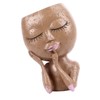 Girl Head Flowerpot Fadeless Durable Resin Face Planter Decorative Succulent