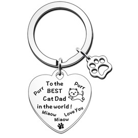 FMCC Cat Dad Gifts for Cat Lovers Keyring-Best Cat Dad Ever Funny Father's Day for Cat Dad