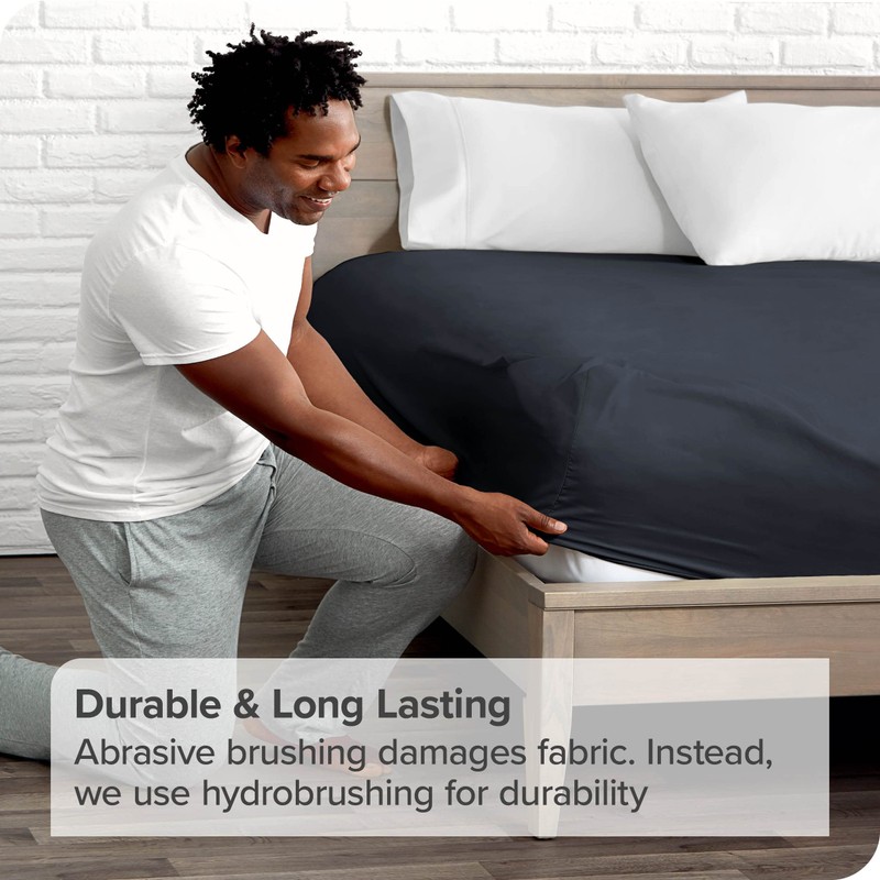 Bare Home Fitted Bottom Sheet Super King - Premium 1800