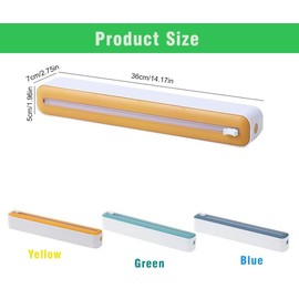 Cling Wrap Dispenser Multi-Functional Cutter for 12-Inch Wide, 100-Foot Long Plastic Wrap (Up to 1.65-Inch Diameter), Aluminum Foil, Parchment Paper Suction Modes 1Pcs (Blue)