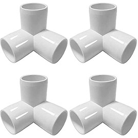 TOMEEX 3way 1 inch PVC Fittings Corner Cross Elbow 90 Degree for Greenhouse Shed Pipe, Tent Connection Tee, Furniture Build Grade SCH40 [4 Pack]