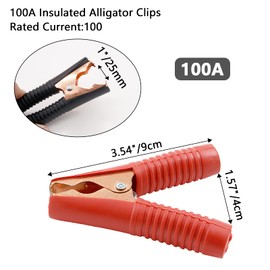 Litoexpe 10 Pack 100A Insulated Alligator Clips, Heavy Duty Battery Alligator Clamps for Car Battery Electric Test, Lichtenberg Machine (Black & Red Boot)