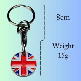 Fabulouz 2 X Shopping Trolley Tokens | New Shape 12 Edge Sided |Great Britain UK £1 Coin Pound| Key Shopping Trolley| Keyring Clasp for Supermarket Locker Cart for her him party Filler Bags|