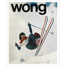 Wayne Wong - Skiing The 'Wong Way' his Favorite Red, White and Blue K2 Comps Ski Poster, Size 22 x 28 inches
