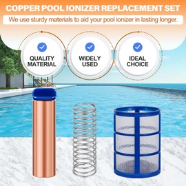 VOKPIT Copper Anode Replacement Kit for Solar Pool Cleaner Chlorine-Free Sun Shock & Water Purifier Automatic Pool Cleaner up to 35,000 Gal