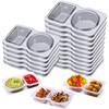 Qewro 15 Sets Snack Containers, Reusable Double Compartment Condiment With