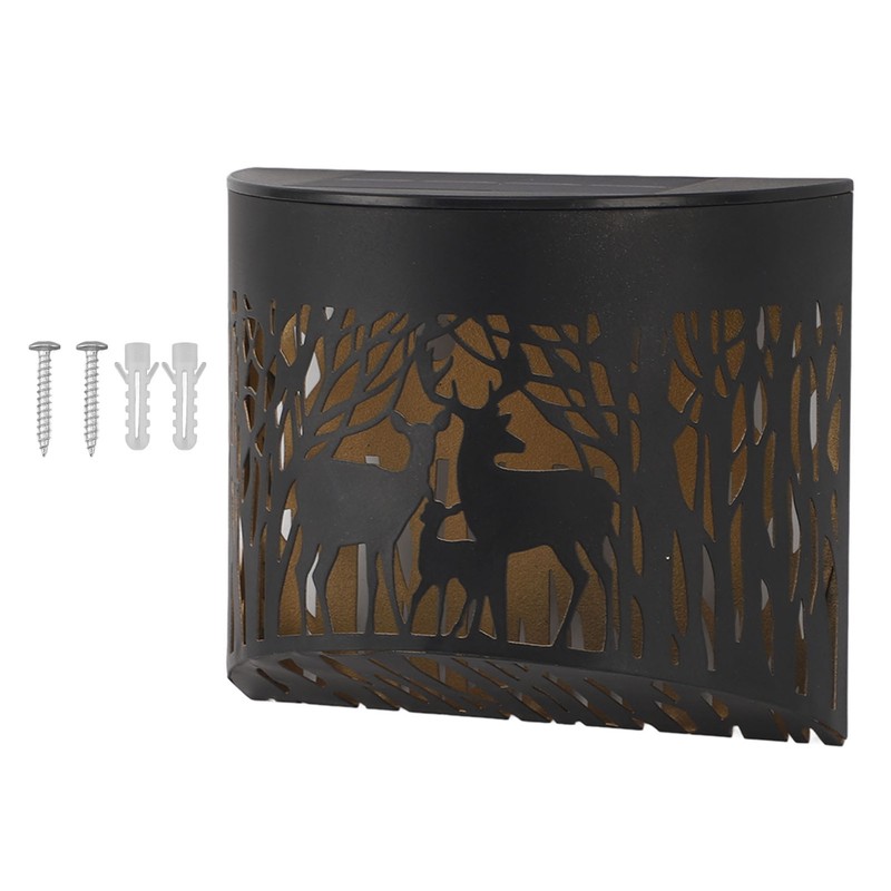 Outdoor Wall Light Solar Powered Wall Mounted Plastic and Iron