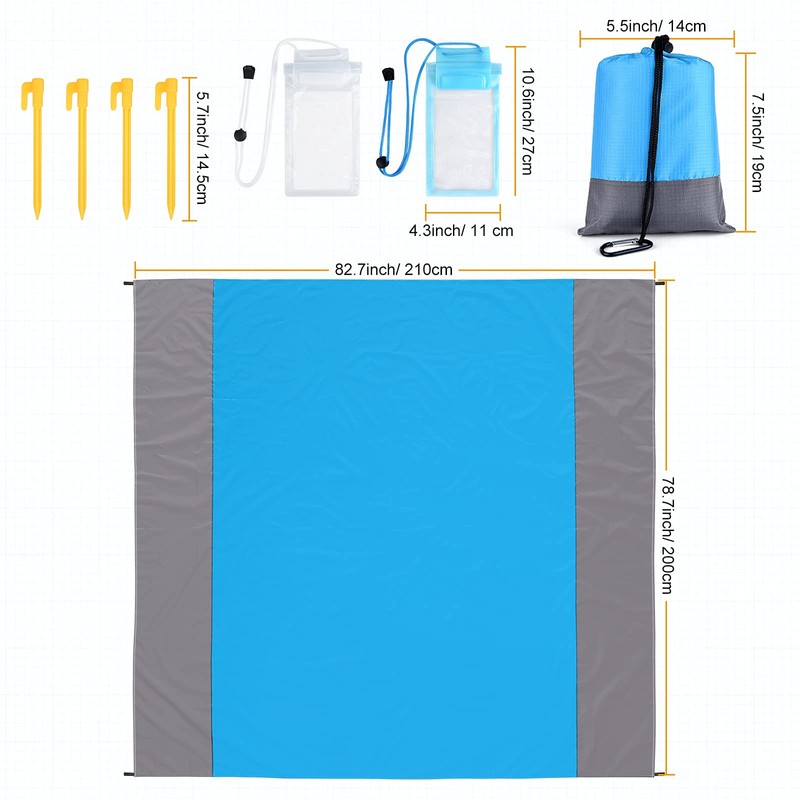 MIAHART Beach Blanket Sandproof Waterproof Picnic Blanket Oversized Beach Mat