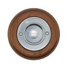 Modern Living Round Wireless Doorbell in Mahogany and Brushed Nickel