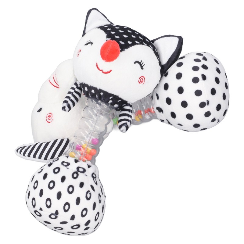 2pcs Baby Hand Rattle Toys Cartoon Stuffed Animal Shaped PP