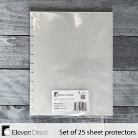 Eleven Discs Letter Sheet Protectors for Discbound Notebooks fits Circa, Arc, TUL (Transparent, Set of 25)