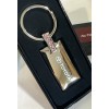 TOYOTA Rectangular Silver Key Ring PINK Jewels Jeweled NEW IN
