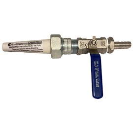 Large Sandblaster Nozzle Assembly with (1/8" ID) Ceramic Tip & Barbed Fitting: (C1 Series Nozzle Tip), Steel Ball Valve & Holder + 1/2" ID Barbed Hose Fitting