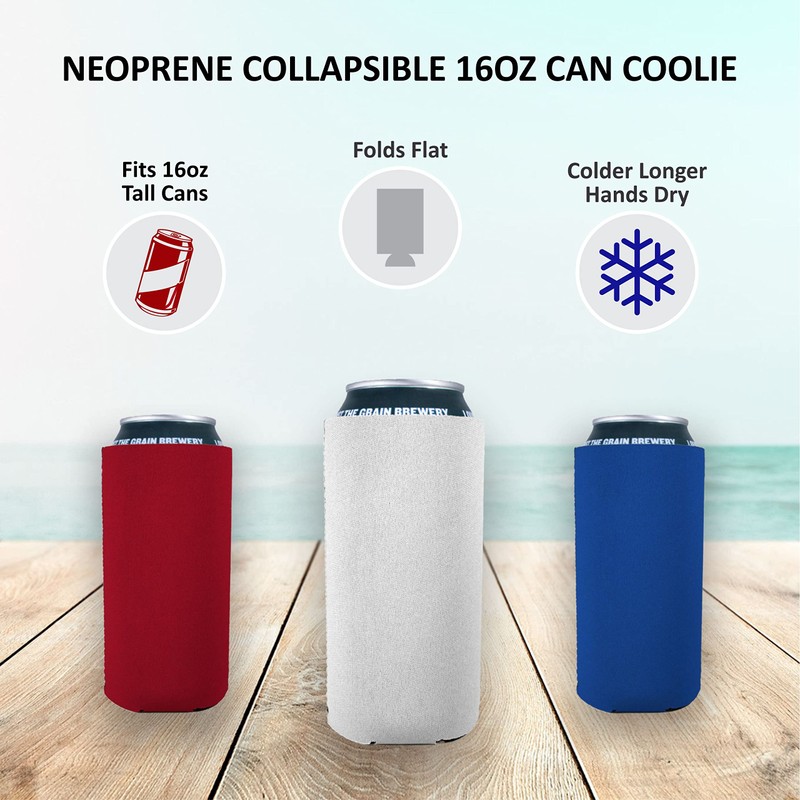 Blank Neoprene 16 oz. Can Coolie (2 Pack, Navy Blue)