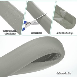 M METERXITY 2-Pack Corner Guards Edge Protectors, 6.5 Ft/2m Soft NBR Rubber Foam Bumper Guard L-Shape for Furniture Corner/Fireplace/Table Edge [Gray]