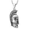 Spartan Warrior Helmet Necklace for Men, Steel Greek Soldier Pendant