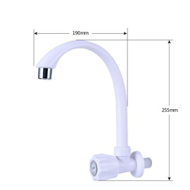 White Color Kitchen Faucet Plastic Steel Tap Single Cold Water Faucet Basin Sink Kitchen Accessories faucets