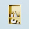 2-Tier Stainless Steel Shower Niche,Golden, 12" X18"