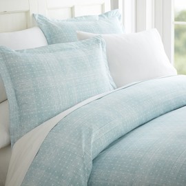 Simply Soft Ultra Soft Polkadot Patterned 3 Piece Duvet Cover Set, Twin, Aqua