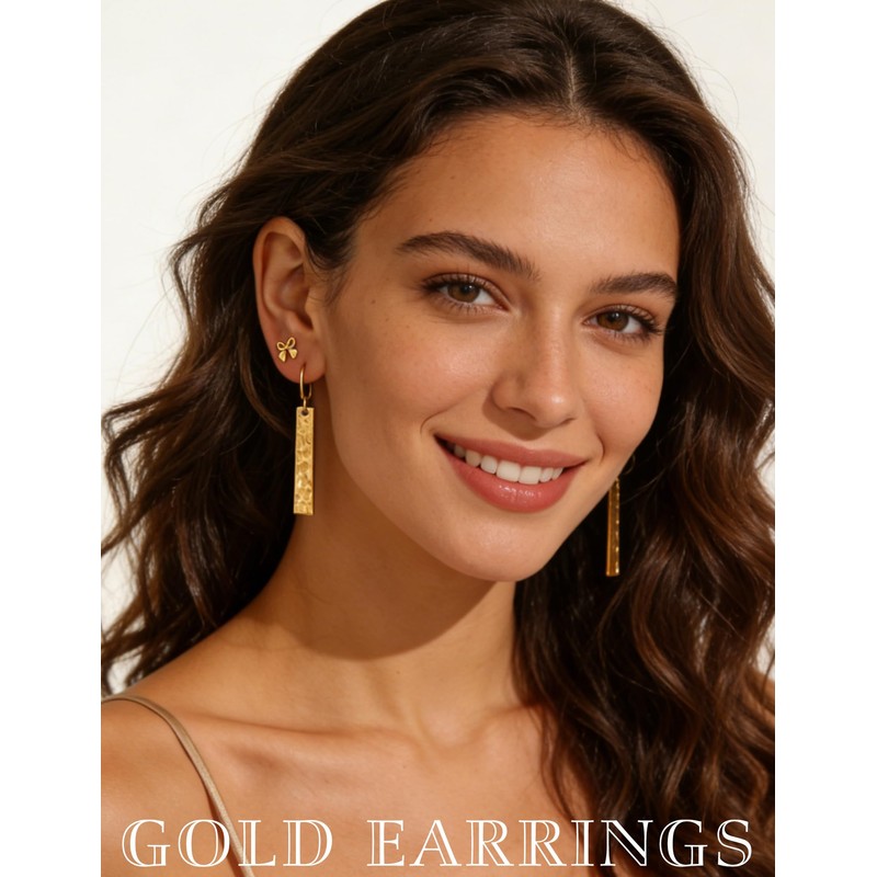 75 Pairs Gold Stud Earrings Set for Women, Trendy Hypoallergenic