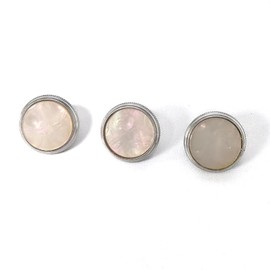 Trumpet Valve Buttons Trumpet Finger Buttons Replacement Parts, Set of 3, Beige Shell Inlay