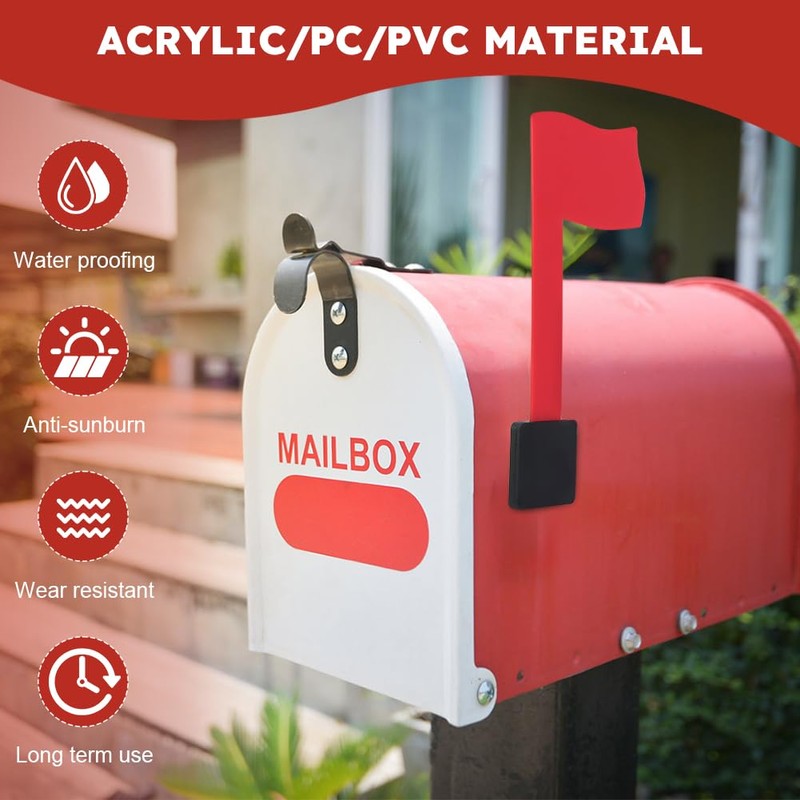 Mailbox Flag Replacement Kit, Self Adhesive Red Mail Flag No