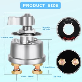 2 Pcs Battery Shut Off Switch 12V High Current Battery Disconnect Kit 12V Power Shut Off Switch on Off, 12-48V Battery Cut Off Switch for Car Vehicle RV Truck Boat Marine ATV Power 300A