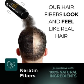 IRONMANE - Hair Building Fiber - 27.5g - Canadian Brand - Thicker Hair in 30 Seconds - 100% Chemical-Free Formula with Keratin + Biotin - Conceals Thinning Hair & Bald Spots - Grey