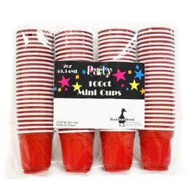 100pc Red Cup Mini Party Shot Glasses Set (2-Ounce) Great for Parties, Picnics, Tailgates, BBQ's, and Super Bowl Parties!