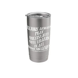 Retro Groovy Faith 1 Thes 5 16 Rejoice always pray continual Stainless Steel Insulated Tumbler