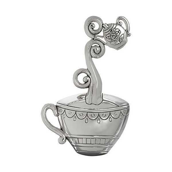Ganz Zinc, Teacup Spoon Rest, One Size, silver