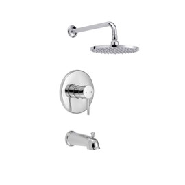 SAFAVIEH BRC3341C Solea Collection Evoke Bathroom Combination Bathtub Faucet and Shower Head Set, Chrome