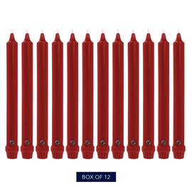 Colonial Candle Classic Taper Candle, 8 In, Red
