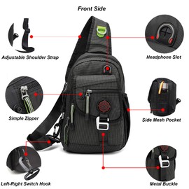 NICGID Sling Bag Chest Shoulder Backpack Crossbody Bags for Tablet Laptop Outdoor Hiking Men Women