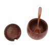 Wood Spice Jar Sugar Bowl Salt Box Seasonings Storage Container