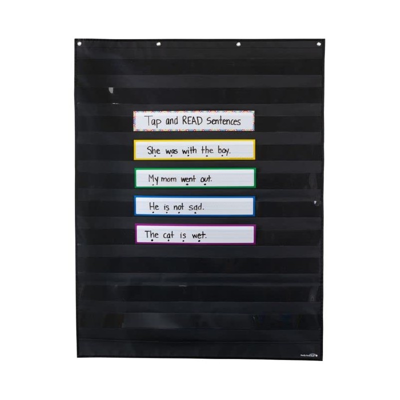 Really Good Stuff Large Rectangle Pocket Chart Black - 1