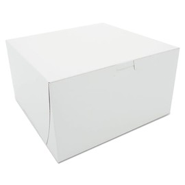 Southern Champion Tray 0965 Premium Clay Coated Kraft Paperboard White Non-Window Lock Corner Bakery Box, 9" Length x 9" Width x 5" Height (Case of 100)