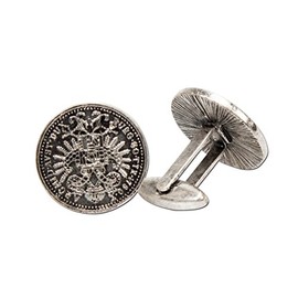 Alpenflüstern Coins Cufflinks (Antique Silver Colours) - Costume Jewellery, Badge Pins & for Dirndl, Lederhosen and Trachtenshirt