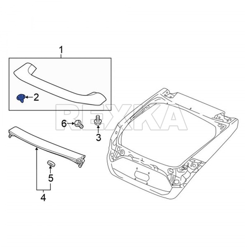 Rexka 10pcs Tailgate Spoiler Clip 91513-T6A-003 Compatible with Honda Civic,