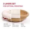 KneadAce Cotton Rope Banneton Bread Proofing Basket Set, Oval &